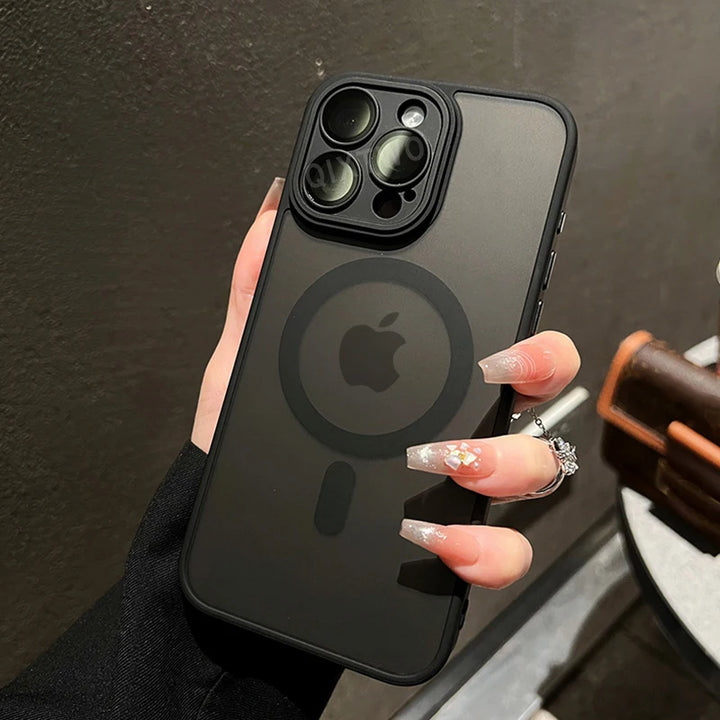Luxury Matte Magnetic Armor iPhone Case – Rugged Shockproof Slim Hybrid Cover for iPhone 11 to 16 Pro Max with MagSafe