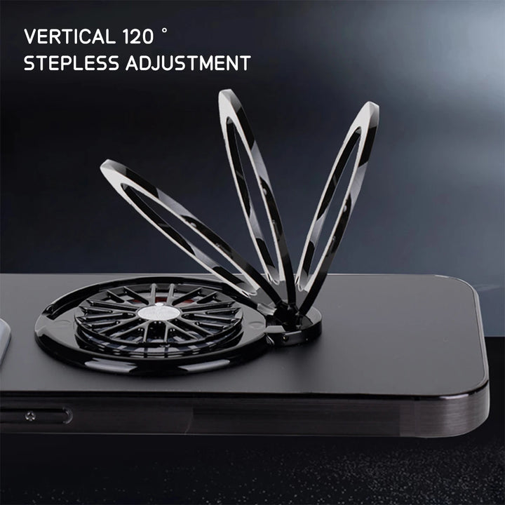 Luxury gyro stand shockproof iPhone case with built-in stand, compatible with iPhone 11, 12, 13, 14, 15, and 16 Pro Max Plus.