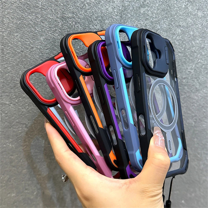 Wrist Strap Armor Case for iPhone 11, 12, 13, 14, 15 Pro Max – Shockproof, Anti-Scratch, Magnetic, With Lanyard
