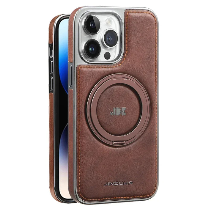Luxury Magnetic 360° Rotation Leather Case for iPhone 15 Pro Max/14 Plus/13/12/11 in Premium Design