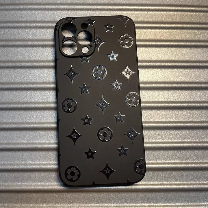 Luxury Retro Classic Soft Silicone Black Phone Case for iPhone 11-16 Pro Max