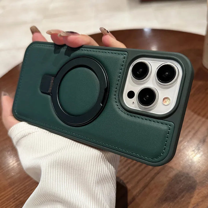 Luxury PU Leather Magnetic Stand Case for iPhone 11/12/13/14/15/16 Pro Max, Shockproof and Durable Design