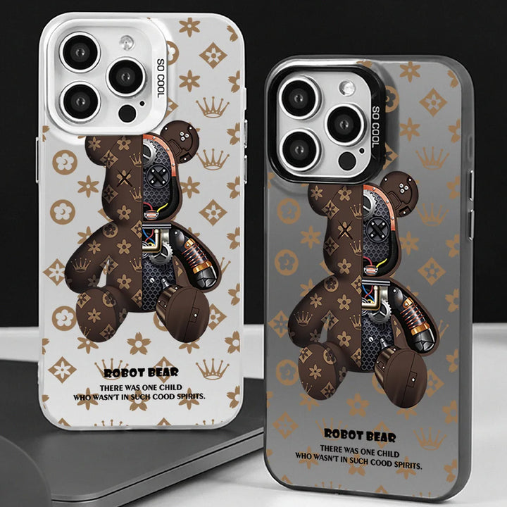 Luxury Teddy Bear IMD Laser TPU Phone Case for iPhone 16 Pro Max, Anti-Scratch and Lightweight Design