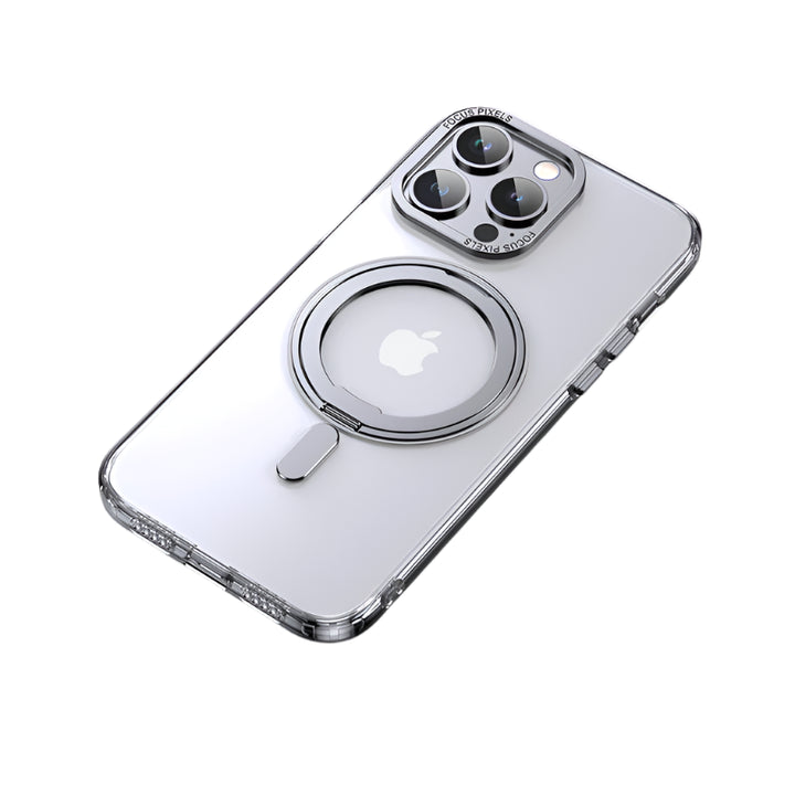 Luxury Magnetic Stand Case for iPhone 11/12/13/14/15/16 Pro Max with 360° Rotation and Wireless Charging Compatibility