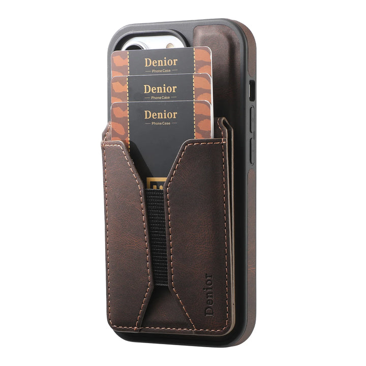 Premium Leather Wallet Case for iPhone 11/12/13/14/15/16 Pro Max with Magnetic 360° Rotating Stand and Shockproof Design