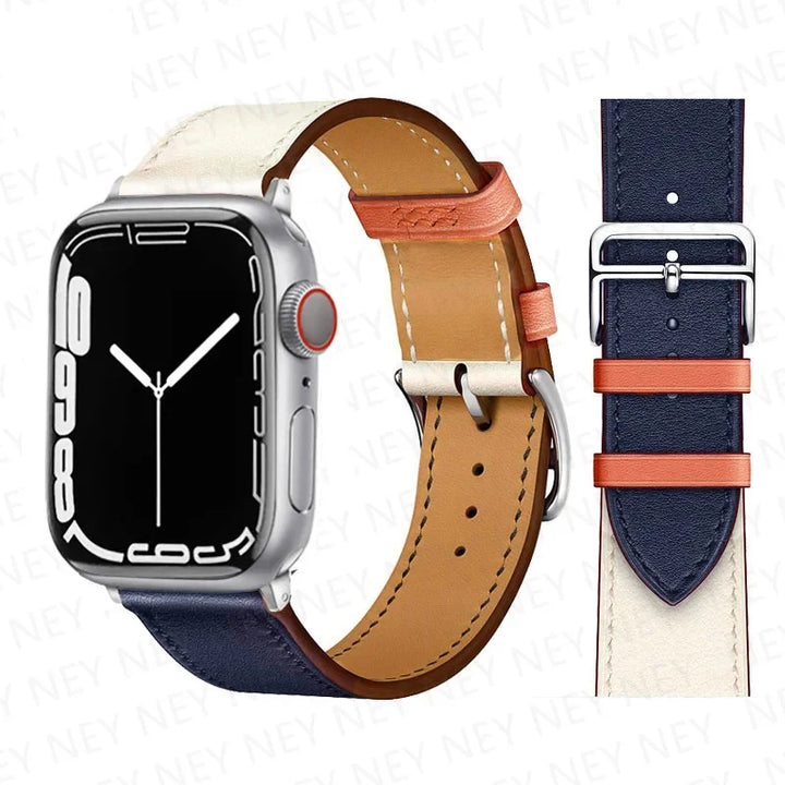 Genuine leather Apple Watch strap – Stylish and durable bracelet design.