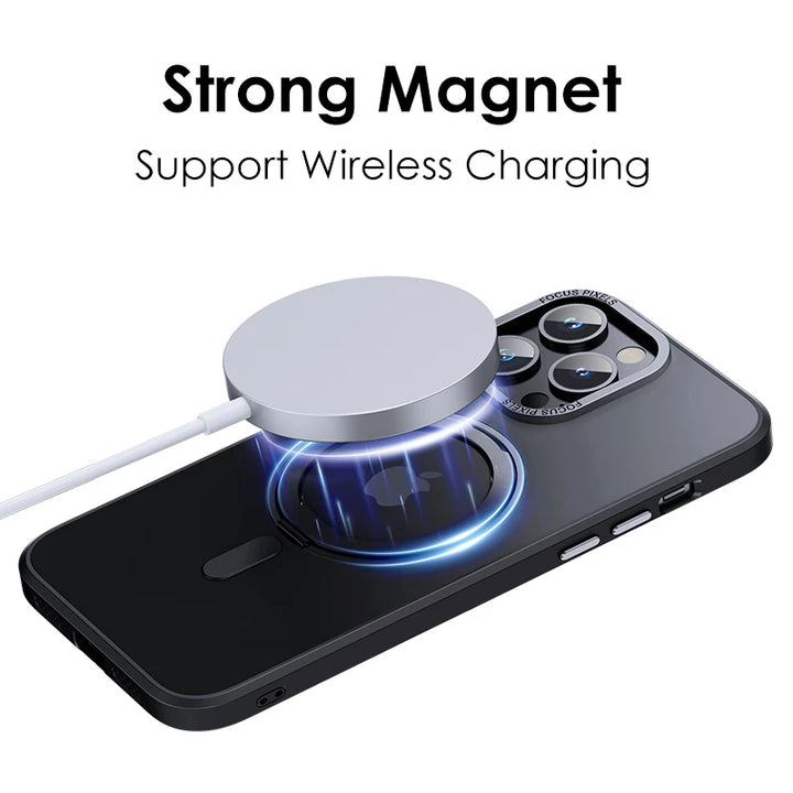 Luxury Magnetic Stand Case for iPhone 11/12/13/14/15/16 Pro Max with 360° Rotation and Wireless Charging Compatibility