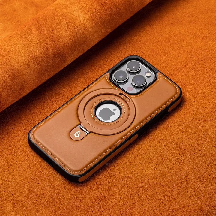 Business Genuine Leather Case for iPhone 12/13/14/15 Pro Max Magnetic Shockproof