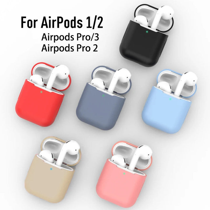 Soft Silicone Protective Case for AirPods Pro 4, 3, 2 – Shockproof Earphone Cover in Multiple Sizes