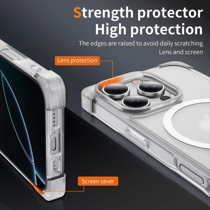 MagSafe Armor Matte Case for iPhone 16, 15 Pro Max – Shockproof & Wireless Charging Compatible