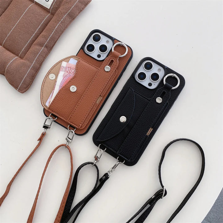 Crossbody Card Holder Case for iPhone 7/8/11/12/13/14/15/16 Pro Max