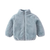 Light blue fleece jacket on a white background
