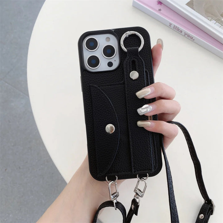 Crossbody Card Holder Case for iPhone 7/8/11/12/13/14/15/16 Pro Max