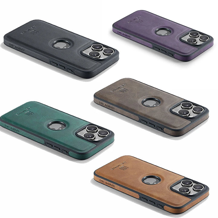 Luxury Magnetic Leather Case for iPhone 11/12/13/14/15/16 Pro Max with Magsafe and Wireless Charging Compatibility