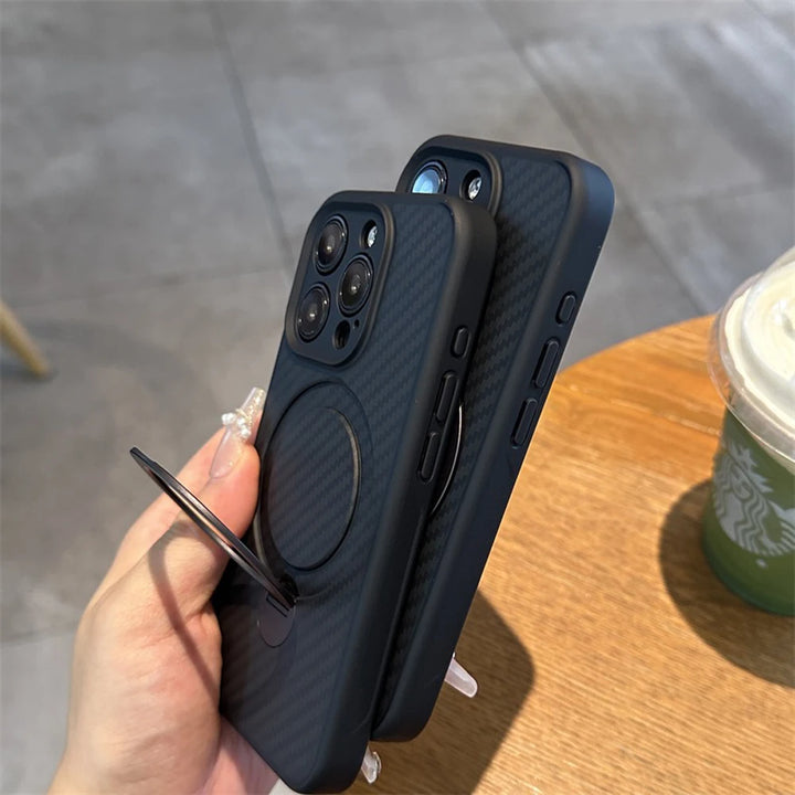 Deluxe Carbon Fiber Magsafe Case for iPhone 11 12 13 14 15 16 Pro Max Plus
