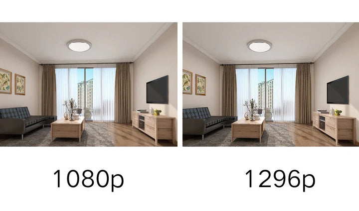 Comparison of a living room scene at 1080p and 1296p resolutions.