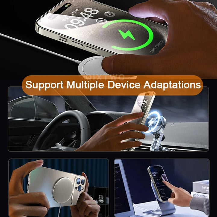 Luxury Glass Camera Lens MagSafe Magnetic Case for iPhone 11/12/13/14/15/16 Pro Max with Shockproof Protection