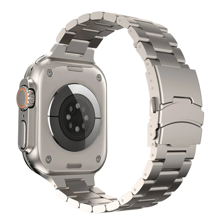 Luxury Titanium Metal Strap for Apple Watch Series 9, 8, 7, 6, SE, 5, 4 – 45mm, 44mm, 42mm – Stainless Steel Bracelet
