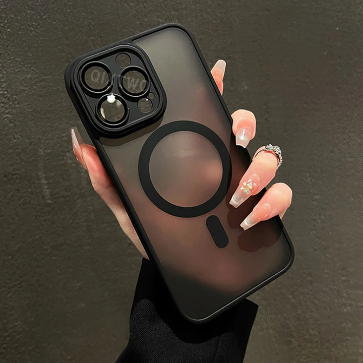 Luxury Matte Magnetic Armor iPhone Case – Rugged Shockproof Slim Hybrid Cover for iPhone 11 to 16 Pro Max with MagSafe