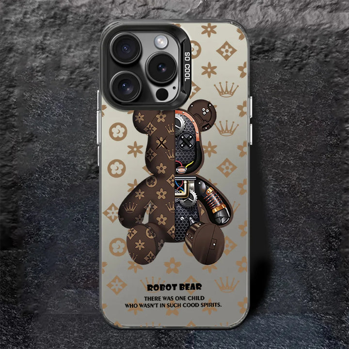 Luxury Teddy Bear IMD Laser TPU Phone Case for iPhone 16 Pro Max, Anti-Scratch and Lightweight Design