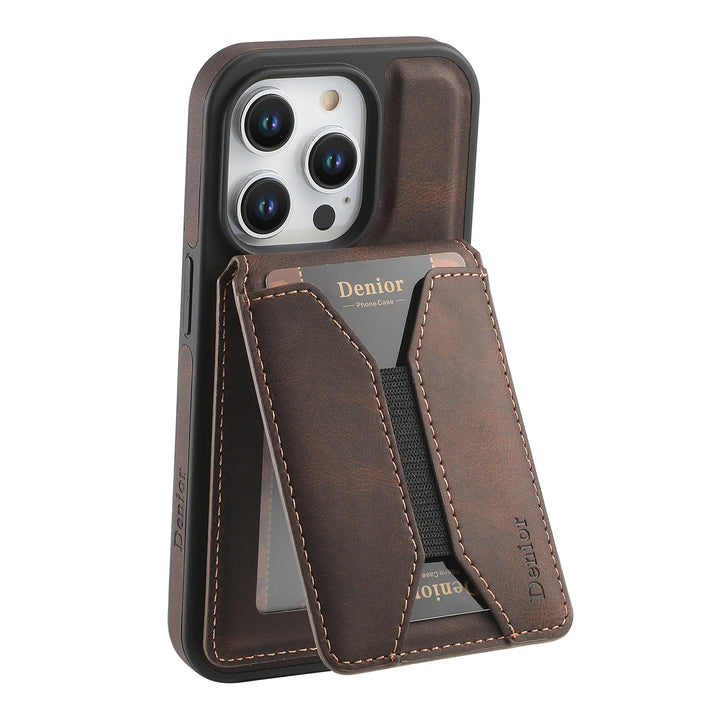 Premium Leather Wallet Case for iPhone 11/12/13/14/15/16 Pro Max with Magnetic 360° Rotating Stand and Shockproof Design