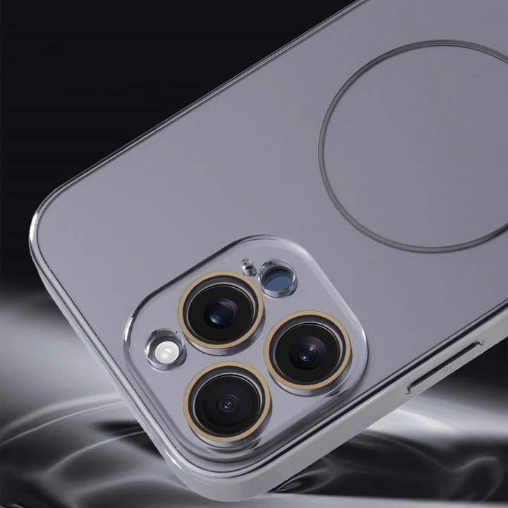 Lens Film Magnetic Case for iPhone 14, 15, 16 - Shockproof with Electroplating Frame and Wireless Charging Support