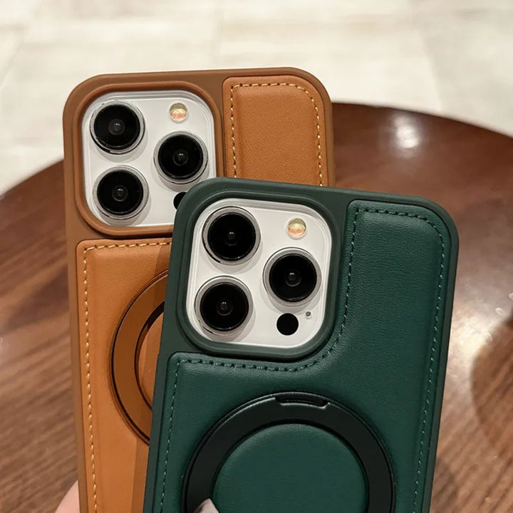 Luxury PU Leather Magnetic Stand Case for iPhone 11/12/13/14/15/16 Pro Max, Shockproof and Durable Design