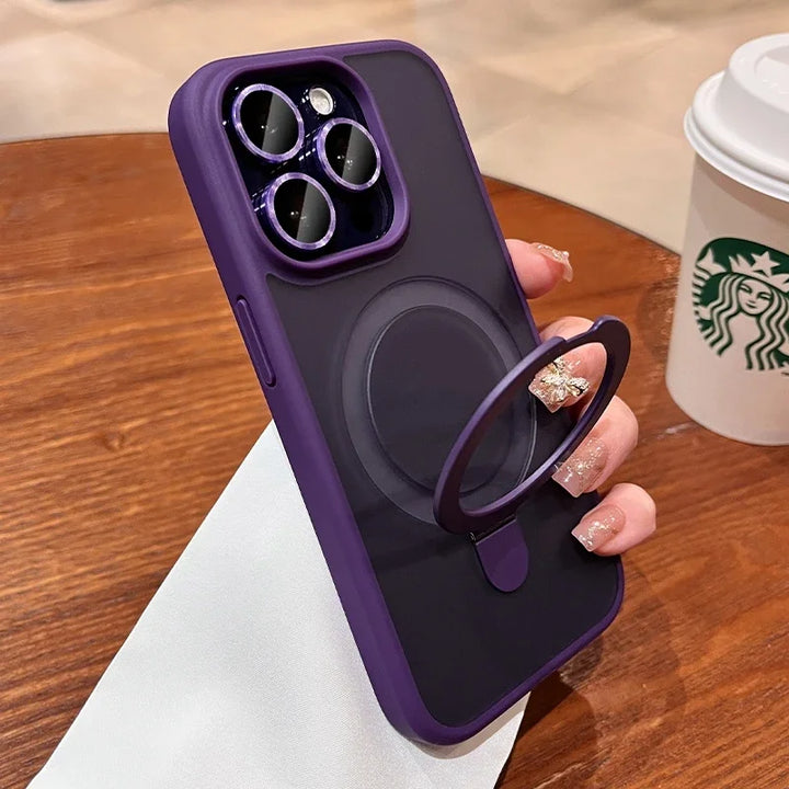 Luxury MagSafe Wireless Charging Case for iPhone 16/15/14/13/12/11 Pro Max with Magnetic Ring & Camera Protection
