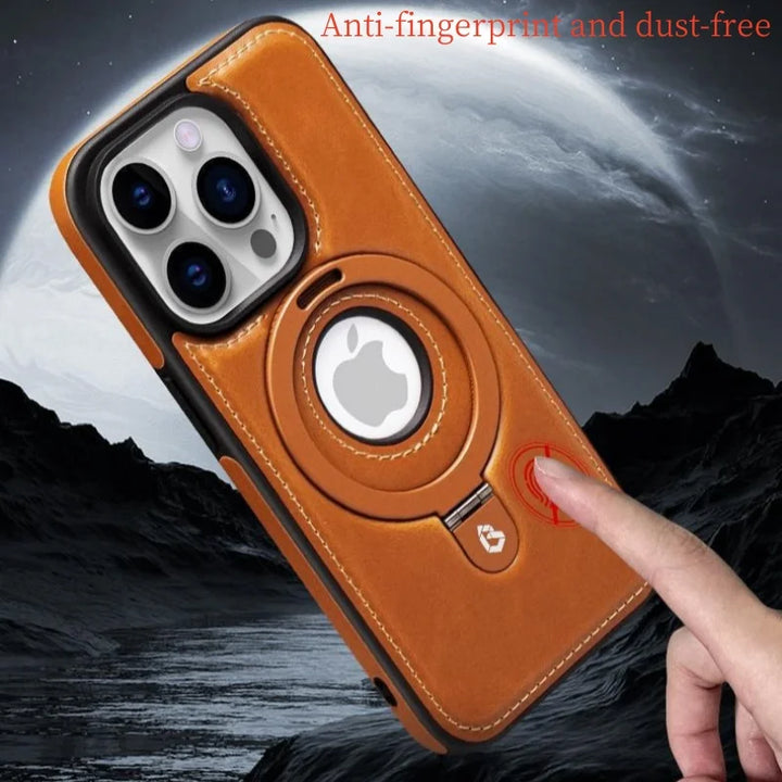 Business Genuine Leather Case for iPhone 12/13/14/15 Pro Max Magnetic Shockproof