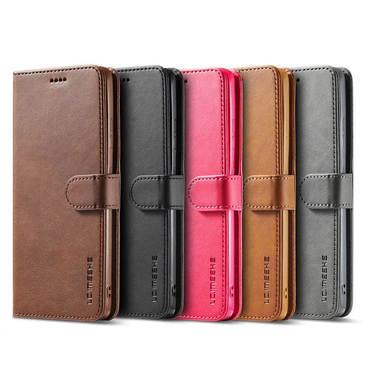 Magnetic PU Leather Flip Case for Samsung Galaxy S20-S24 Series – Premium Shockproof and Wallet Cover with Soft TPU Inner