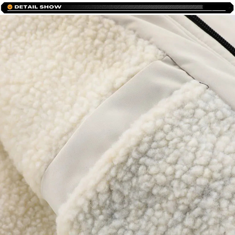 Close-up of textured fabric with a visible brand logo at the top.