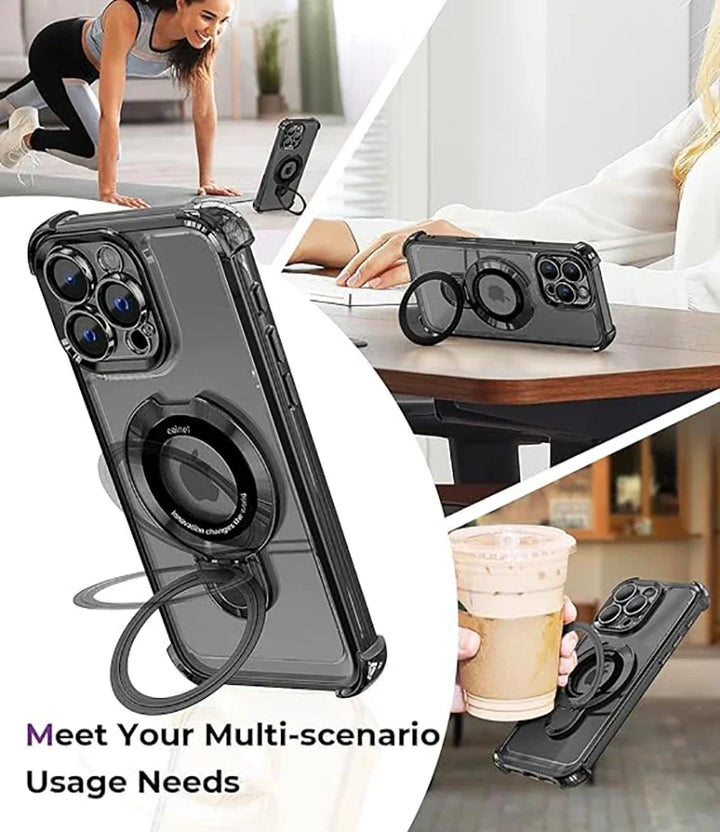 MagSafe Shockproof Case for iPhone 16 15 14 13 12 11 – Wireless Charging & Invisible Kickstand