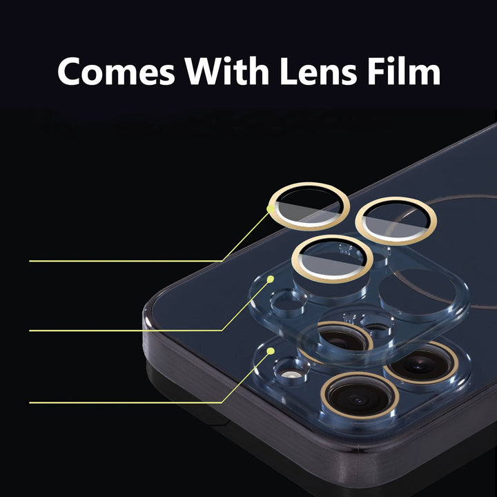 Lens Film Magnetic Case for iPhone 14, 15, 16 - Shockproof with Electroplating Frame and Wireless Charging Support